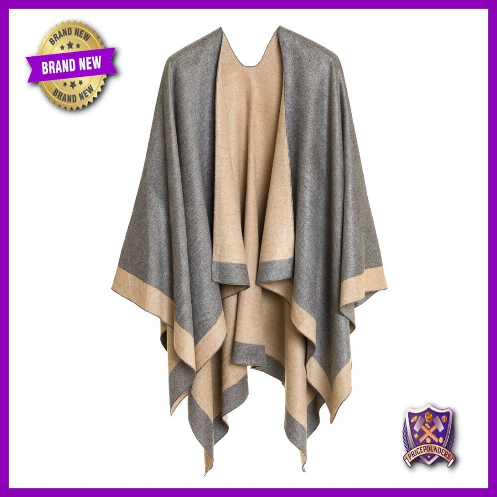 Viscose Shawl Wrap Poncho Cape Cardigan Open Front Travel Elegant Chic